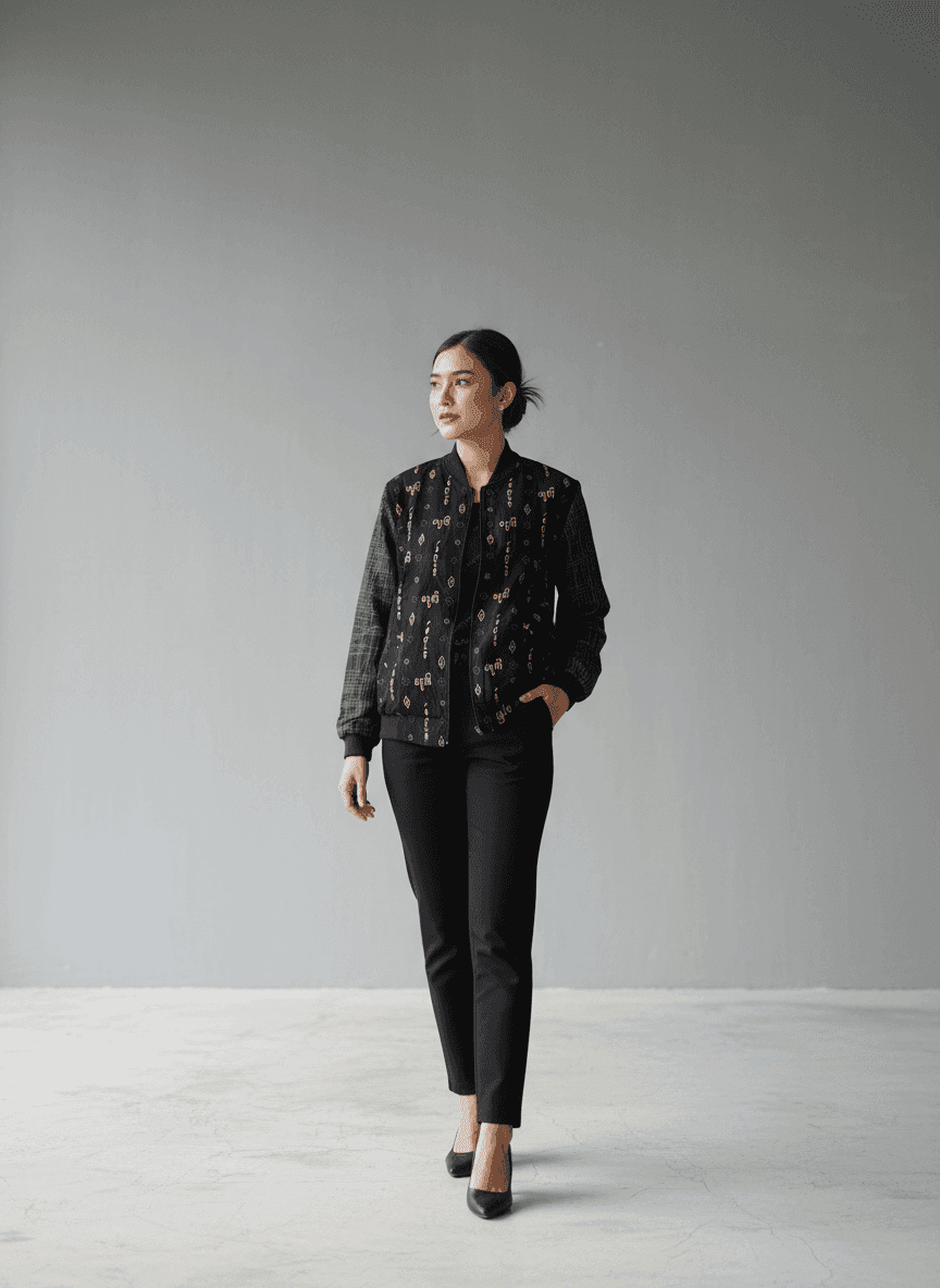 Batik Bomber Cakra Black