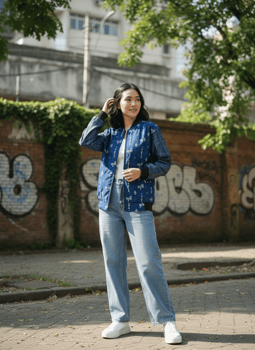 Batik Bomber Cakra Navy